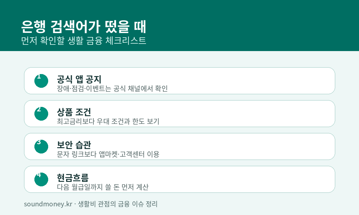 은행 앱과 생활비 점검 체크리스트
