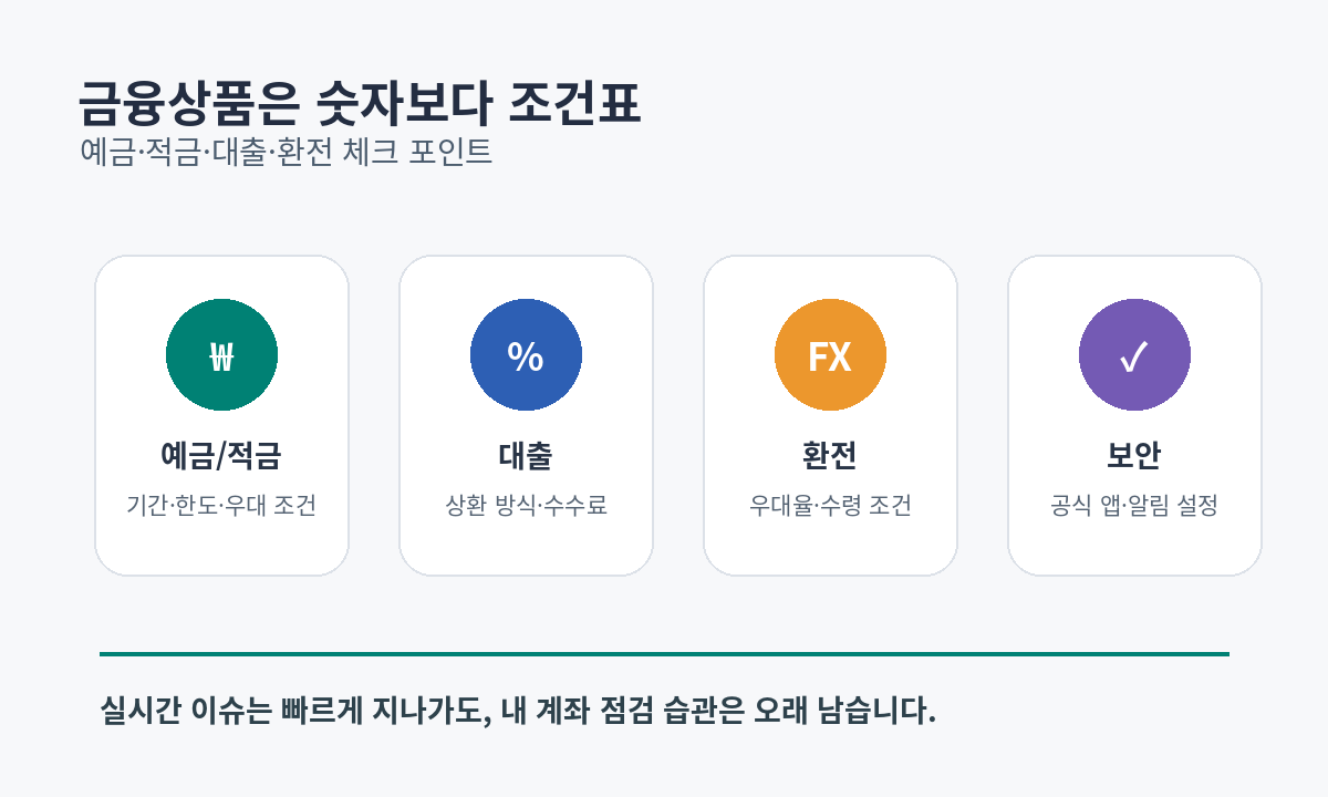 예금 적금 대출 환전 수수료 비교 메모