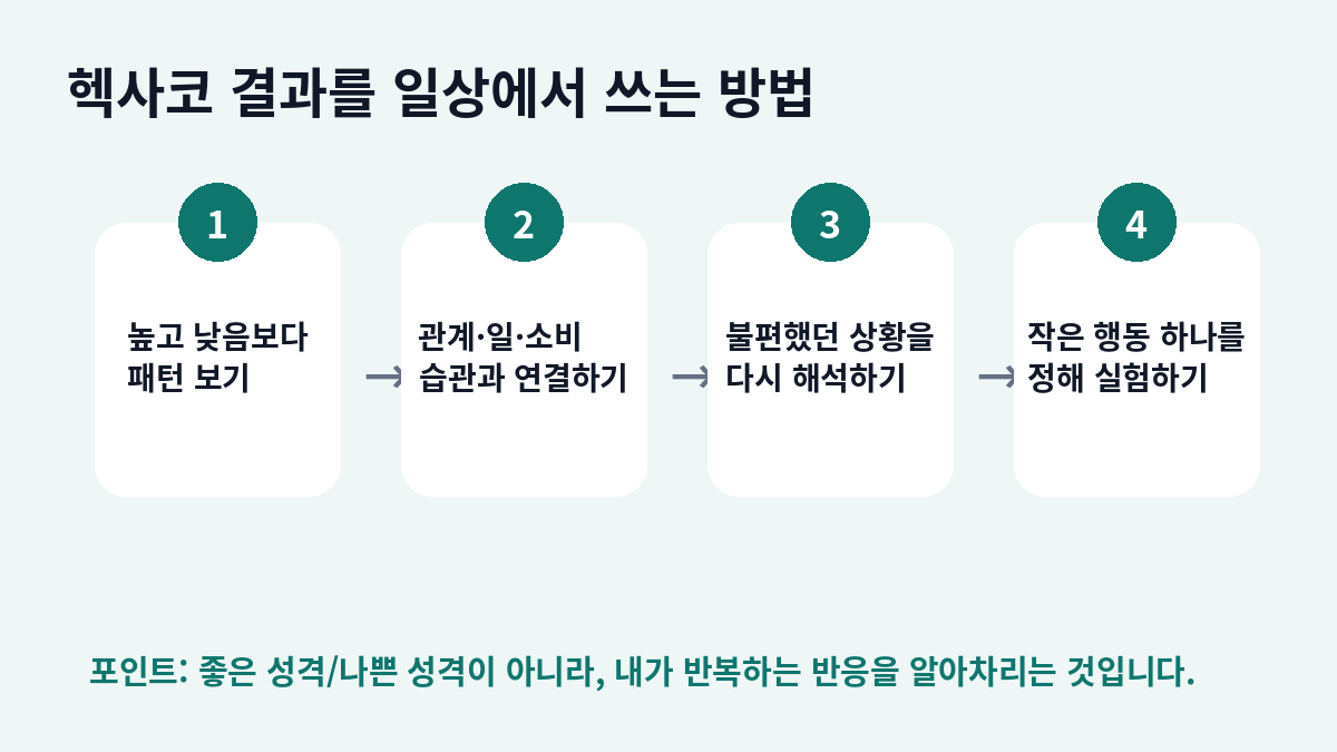헥사코 결과 활용 방법